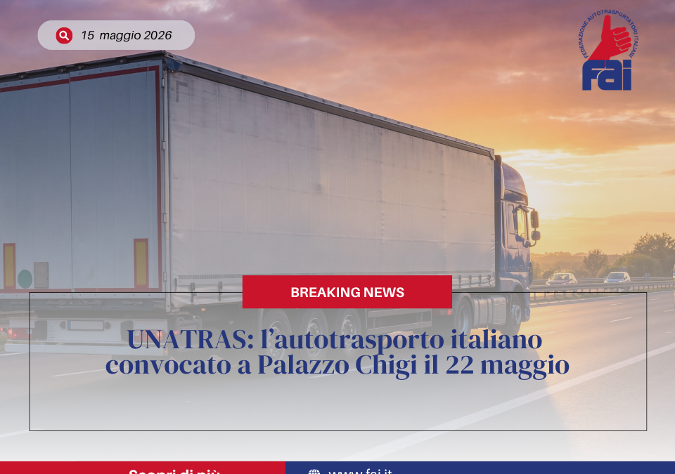 UNATRAS autotrasporto Italiano convocato il 22 maggio