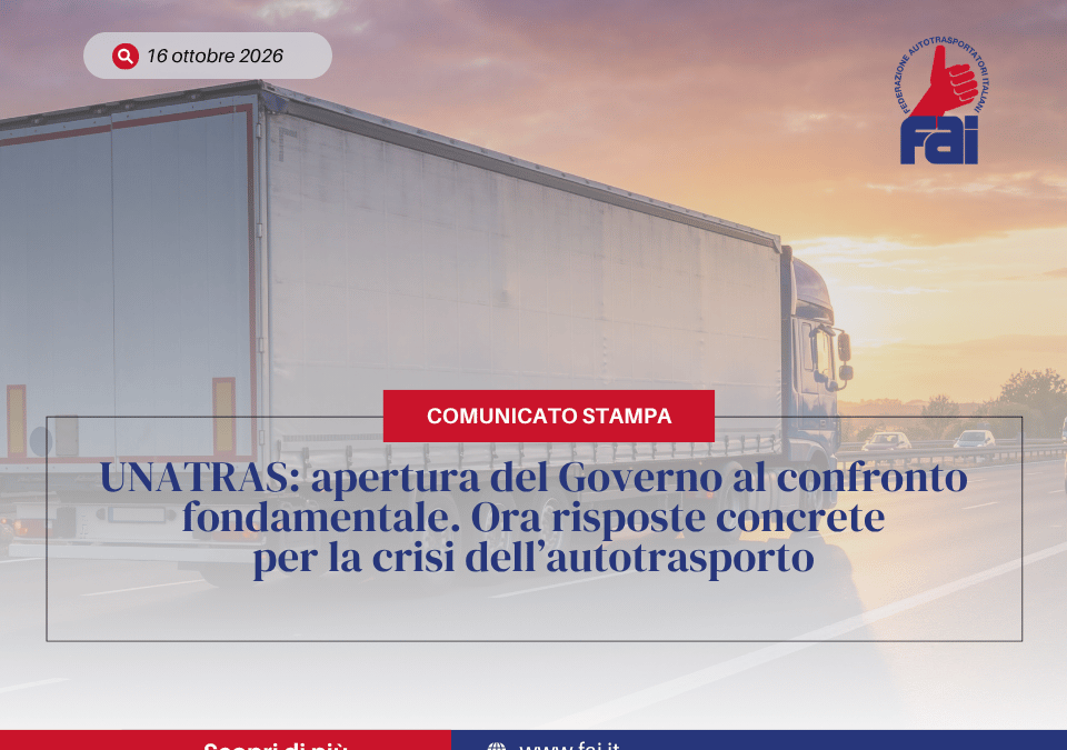 Comunicato UNATRAS 16 ottobre